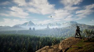 Jumun Will Of The Blade Hero On Cliff Overlooking Forest