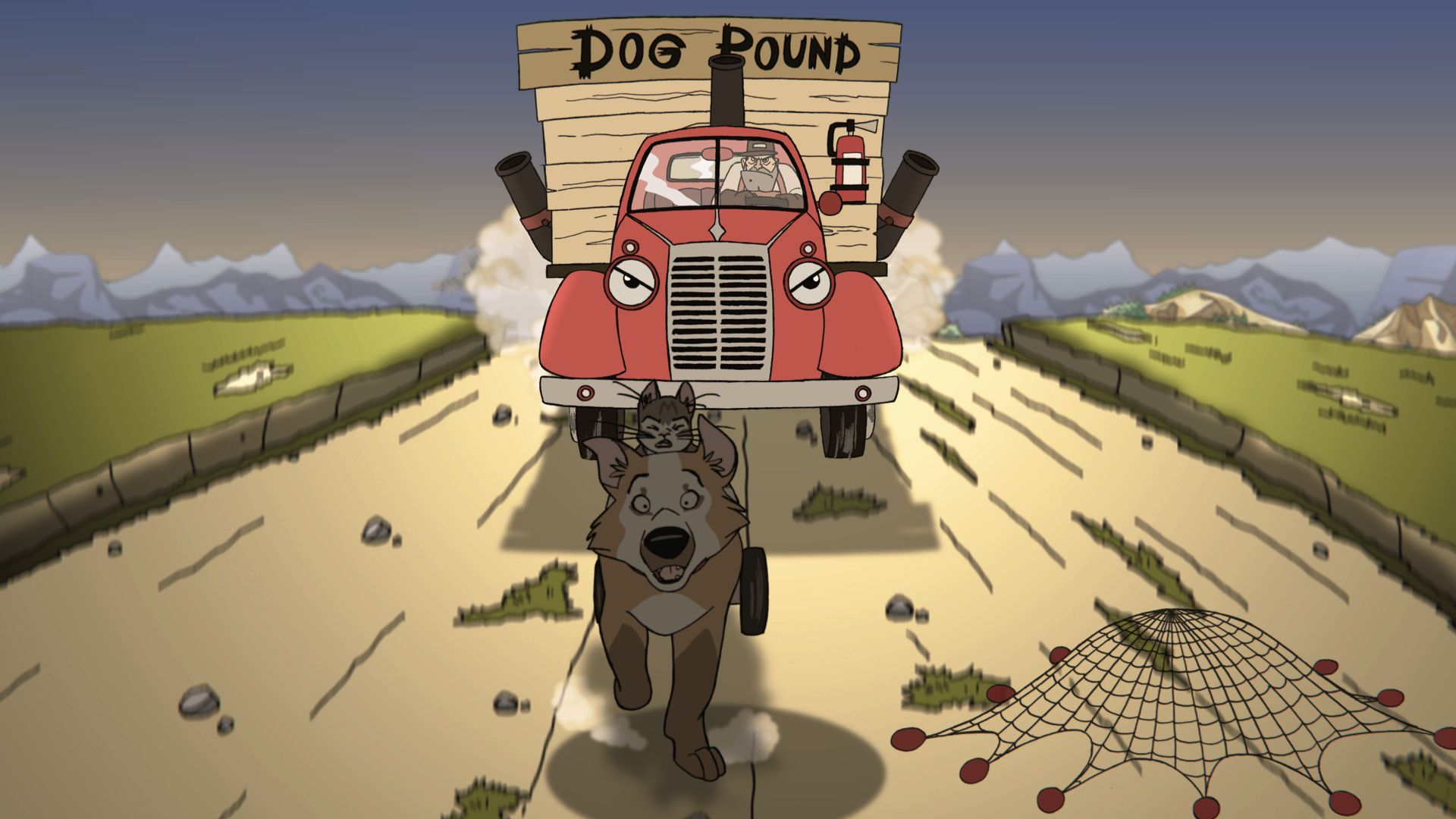 Stars In The Trash Animal Catcher Chasing Dog And Cat