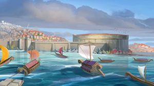 The Great Harbor Artwork Of Ships At Port