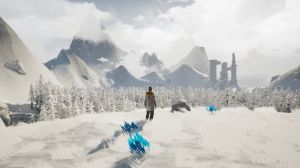 Kinsfolk Hero In Snowy Fields With Mountains In Distance