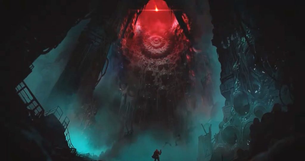 Nemesis Legacy Hero In Ship Beneath A Mysterious Red Glow